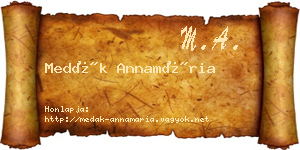 Medák Annamária névjegykártya